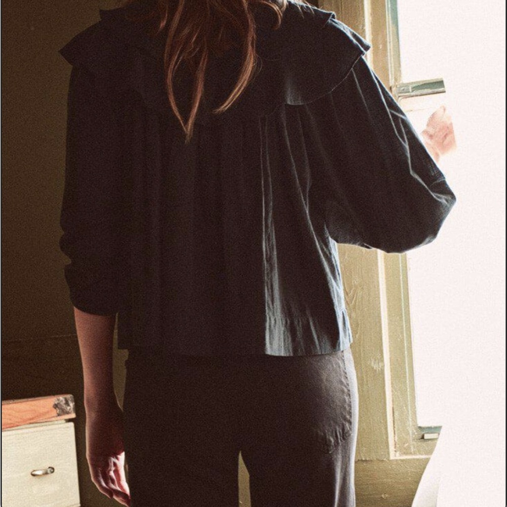 THE GREAT. The Relic Top in Black size 0. - Picture 4 of 5